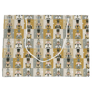 Festive Christmas Nutcrackers Large Gift Bag