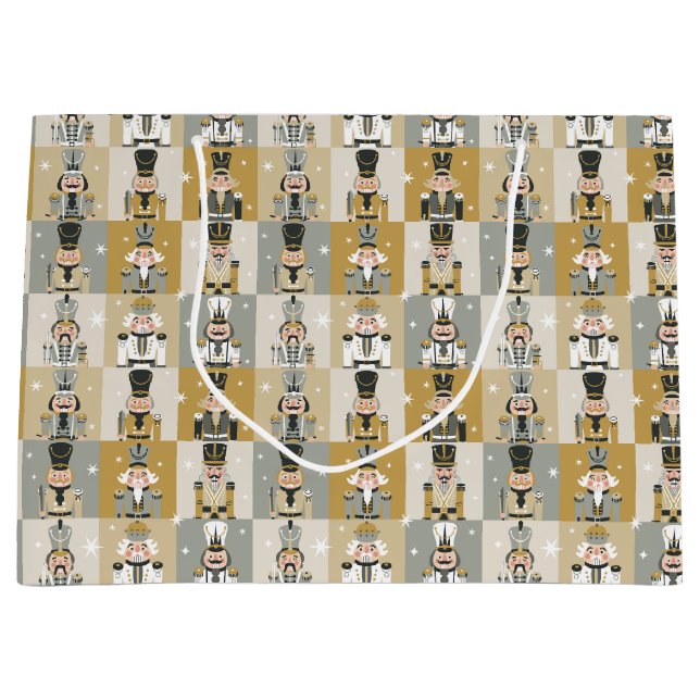 Festive Christmas Nutcrackers  Large Gift Bag (Front)