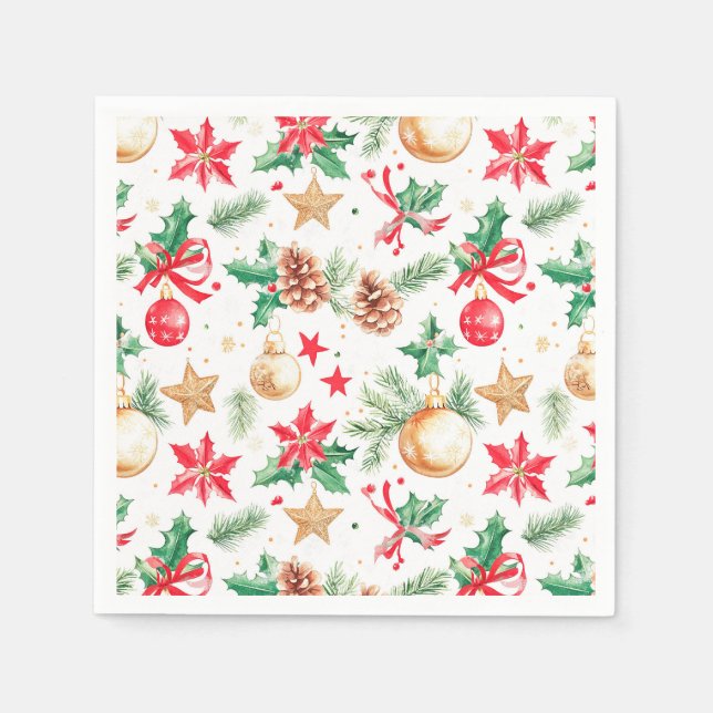 Festive Christmas Ornaments Napkins (Front)