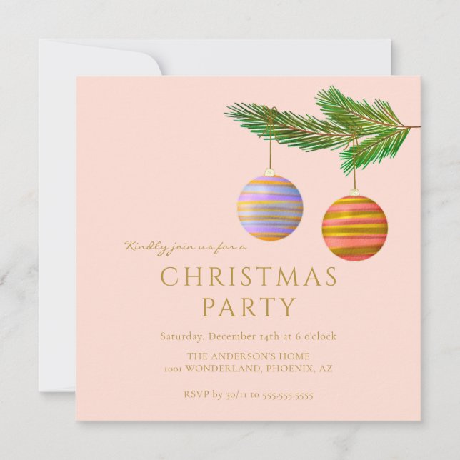 Festive Christmas Ornaments Personalized  (Front)