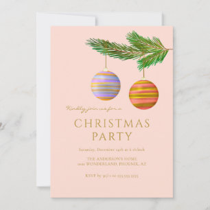 Festive Christmas Ornaments Personalized Invitation