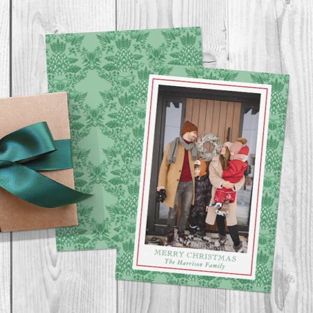 Festive Christmas Ornaments Pineapples Photo Holiday Card (Creator Uploaded)