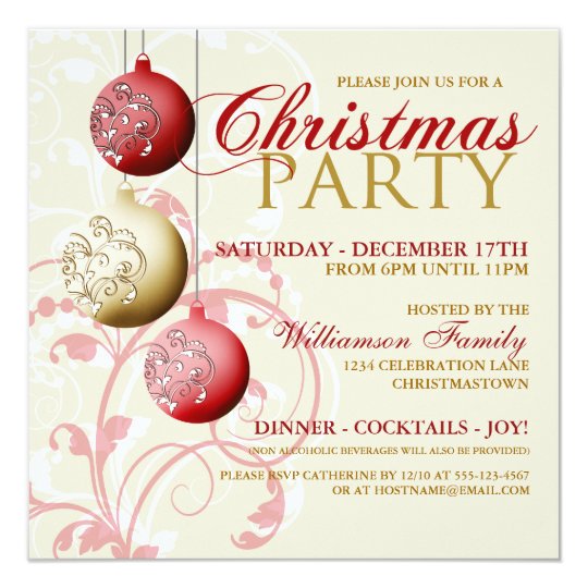 Festive Christmas Party Invitation | Zazzle.com
