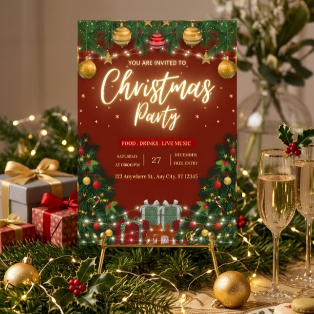Festive Christmas Party Invitation (Creator Uploaded)