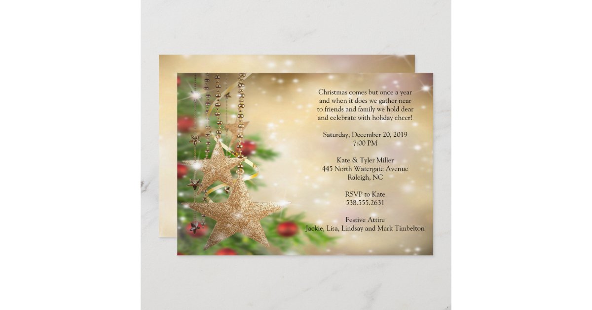 Festive Christmas Party Invitation | Zazzle