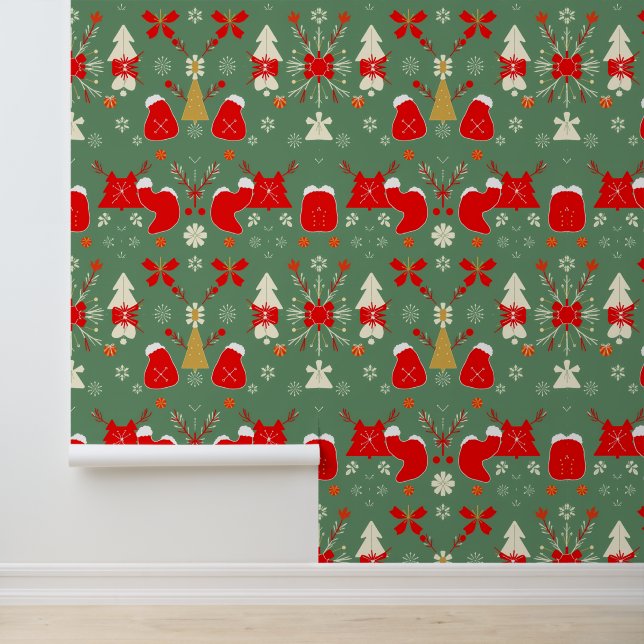 Festive Christmas Pattern Design Wallpaper (Application)