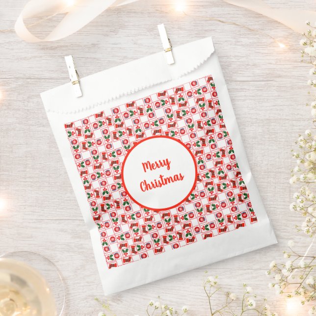 Festive Christmas pattern Favor Bag (Clipped)