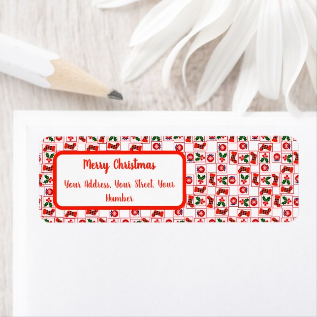 Festive Christmas pattern Label (Insitu)