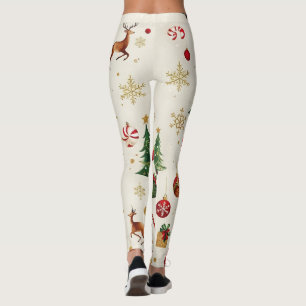 Festive Christmas Pattern Leggings-Stylish Holiday Leggings