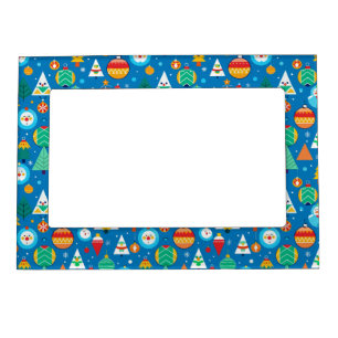 Festive Christmas Pattern Magnetic Frame