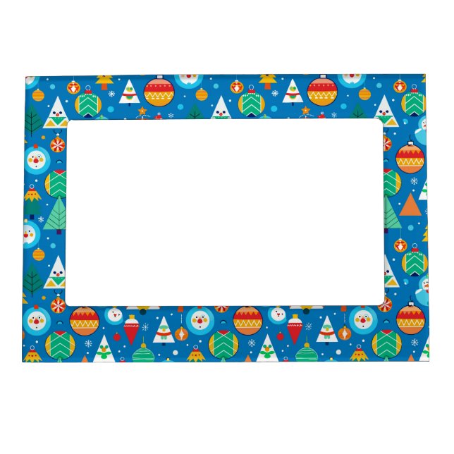 Festive Christmas Pattern Magnetic Frame (Front)