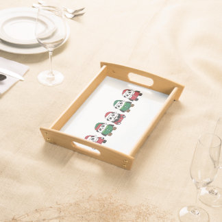 Festive Christmas Pattern – Seamless Holiday Icons Serving Tray