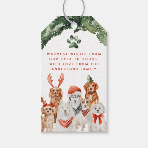 Festive Christmas Pawty _ Dog Party Puppy Dog  Gift Tags