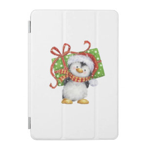 Festive Christmas Penguin with Gift - Holiday Deco iPad Mini Cover