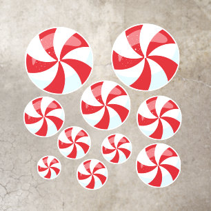 Festive Christmas peppermint candy Floor Decals