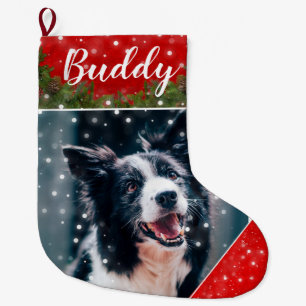 Festive Christmas Personalized Pet Photo Stocking