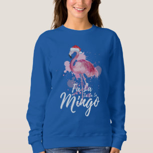 Festive Christmas pink flamingo Sweatshirt