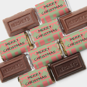 Festive Christmas Plaid Pattern Merry Christmas Hershey's Miniatures