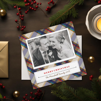 Festive Christmas Plaid Photo Card
