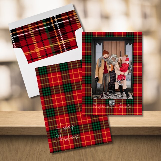 Festive Christmas Plaid Photo  Holiday Card (Creator Uploaded)