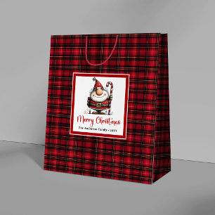 Festive Christmas Playful Santa Cartoon Gift Bag