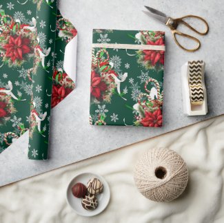 Festive Christmas Poinsettia Floral 