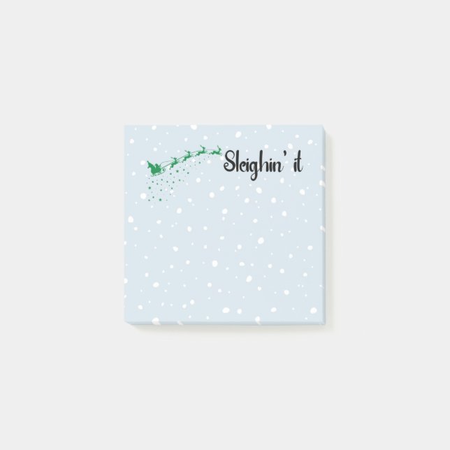 Festive Christmas Post It Notes | Sleighin It (Front)