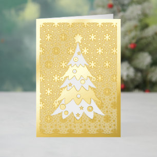 Festive Christmas Premium 5 x 7 Gold Foil Holiday Card