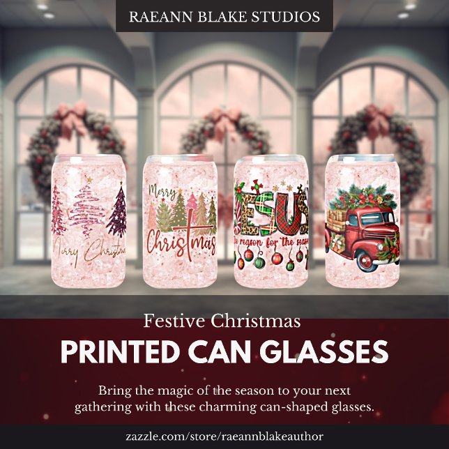 Festive Christmas Printed Can Glasses (Creator Uploaded)