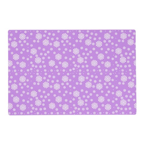 festive Christmas purple white snowflake pattern  Placemat