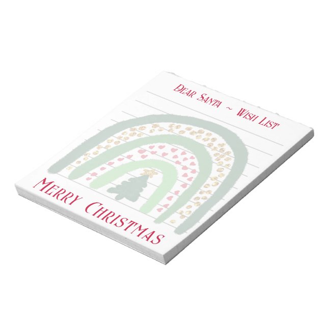 Festive Christmas rainbow, Santa’s wish list  Note (Rotated)