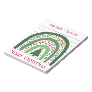 Festive Christmas rainbow, Santa’s wish list Note