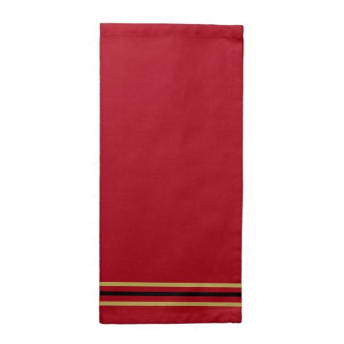 Festive Christmas Red Gold Black Stripes Cloth Napkin