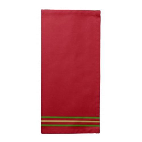 Festive Christmas Red Green Gold Stripes Cloth Napkin