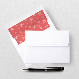 Festive Christmas Red Snowflake Pattern Envelope Liner