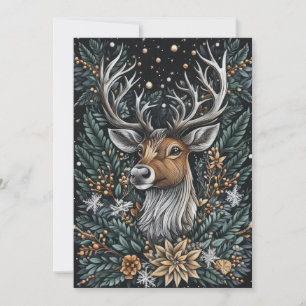 Festive Christmas Reindeer Greeting Card