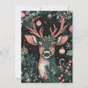 Festive Christmas Reindeer Greeting Card