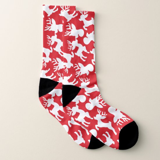 Festive Christmas reindeer Holiday socks