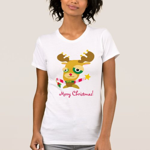 Festive Christmas Reindeer Xmas Holiday T_Shirt
