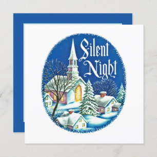 festive Christmas retro vintage Church party  Invitation