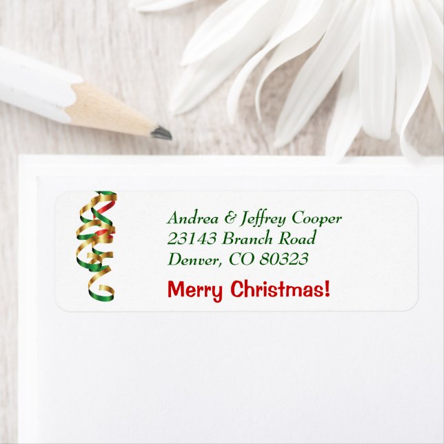 Festive Christmas Ribbon Label (Insitu)