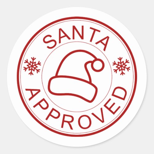 Festive Christmas Santa approved Holiday sticker