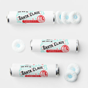 Festive Christmas Santa arrival word art Breath Savers® Mints