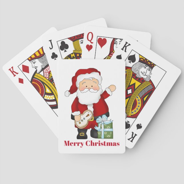Festive Christmas Santa Claus Holiday Poker Cards (Back)