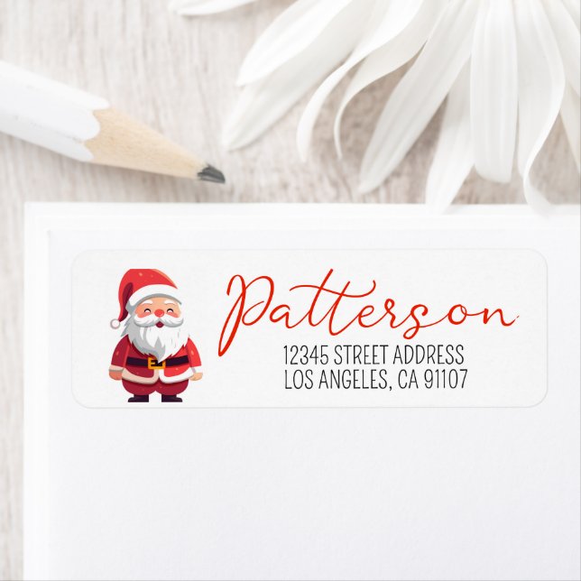 Festive Christmas Santa Claus Label (Insitu)