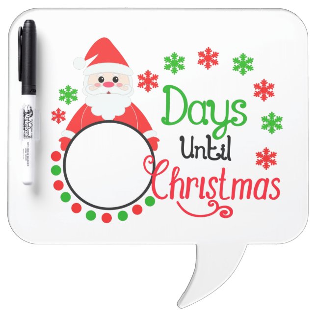 Festive Christmas Santa countdown Dry Erase Board (Front)