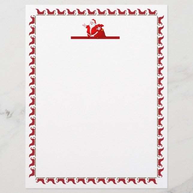 Festive Christmas Santa Holiday Letterhead (Front)