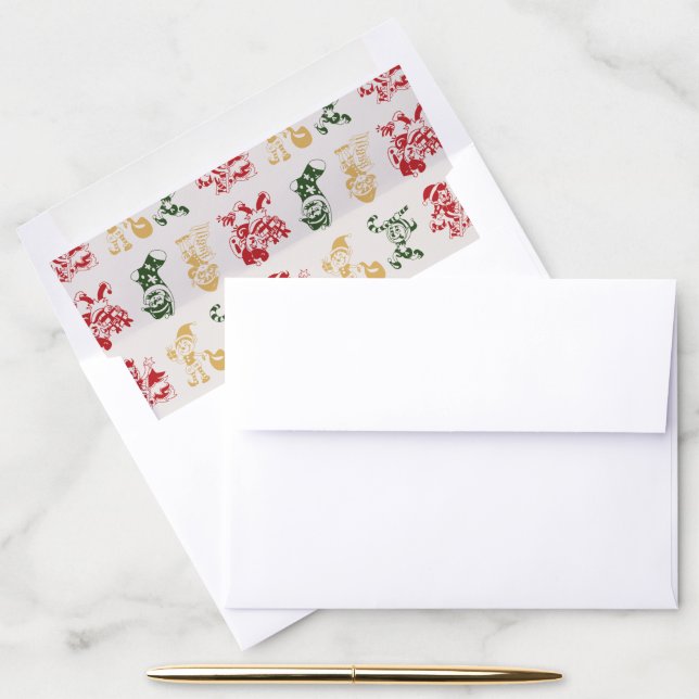 Festive Christmas Santa Little Helpers Elf Envelope Liner (Desk)