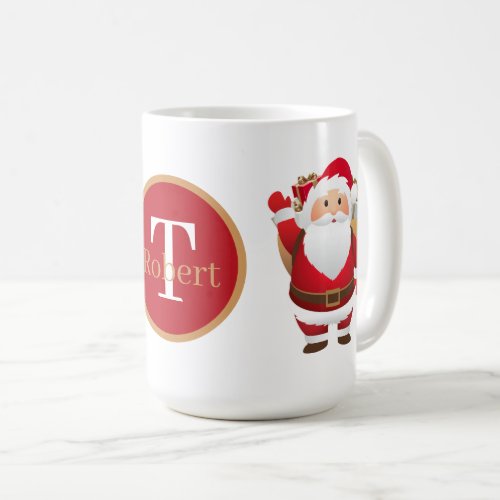 Festive Christmas Santa monogram Coffee Mug