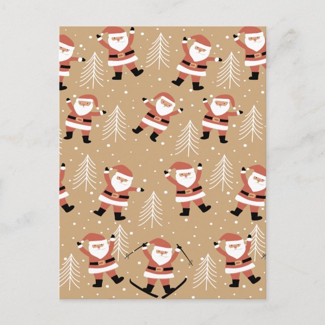 Festive Christmas Santa Snowy Celebration Holiday Postcard (Front)